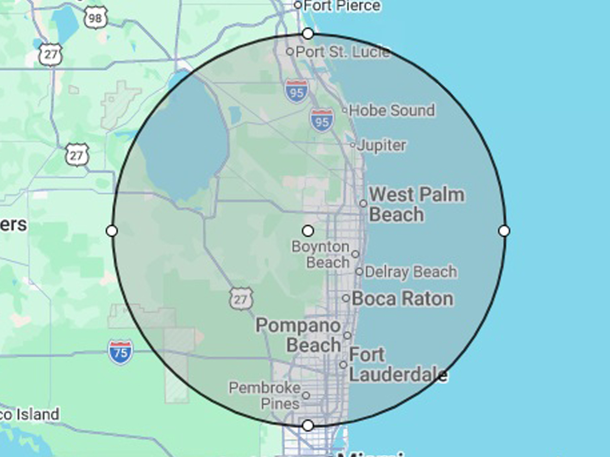 Cornerstone Home Inspections service area &mdash; Jupiter and surrounding Palm Beach & Martin County communities